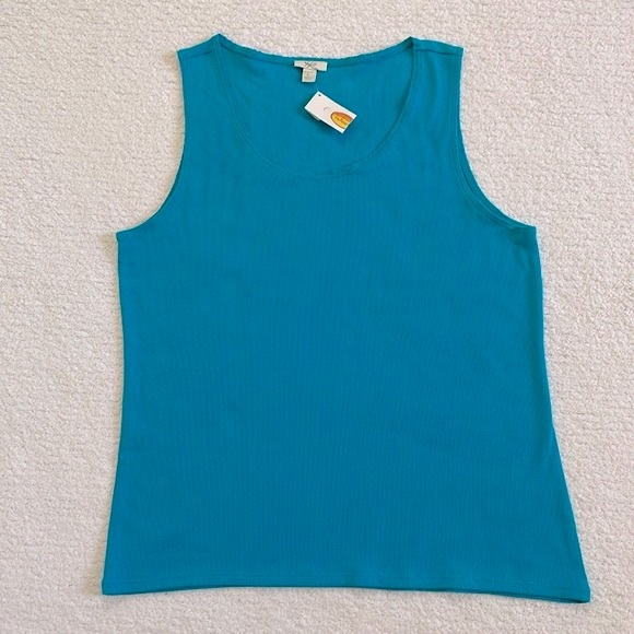 J.JILL 95% COTTON TANK TOP/ CAMI WITH TALBOTS TAG- SIZE LARGE - Picture 8 of 12